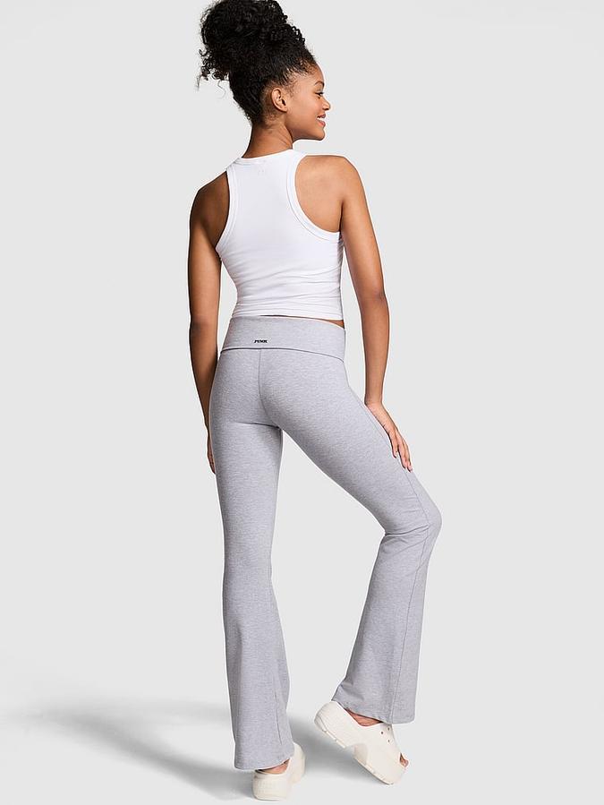 All-Day Cotton Foldover Flare Leggings