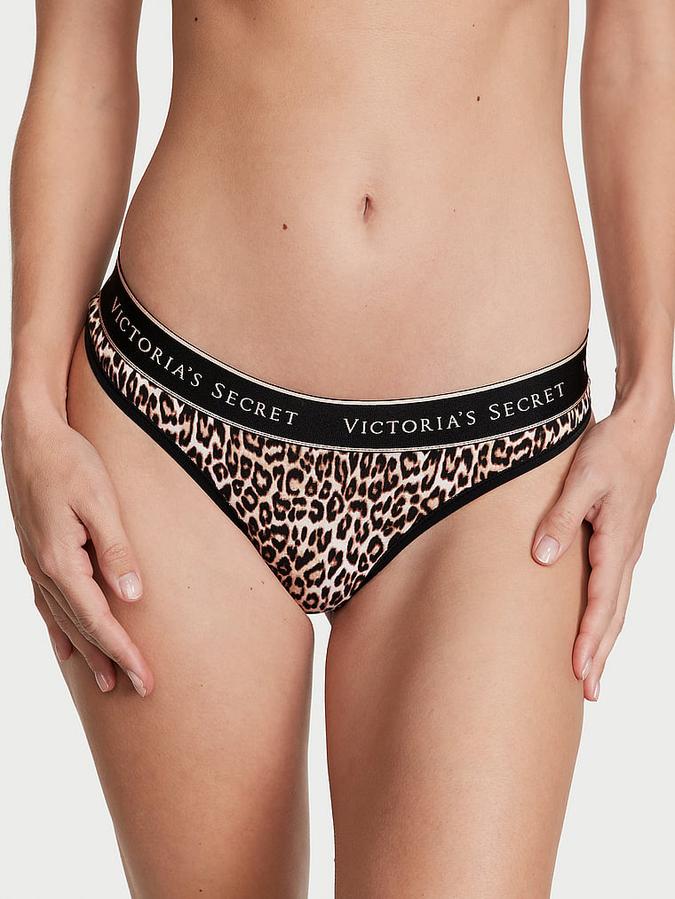 Logo Cotton Thong Panty