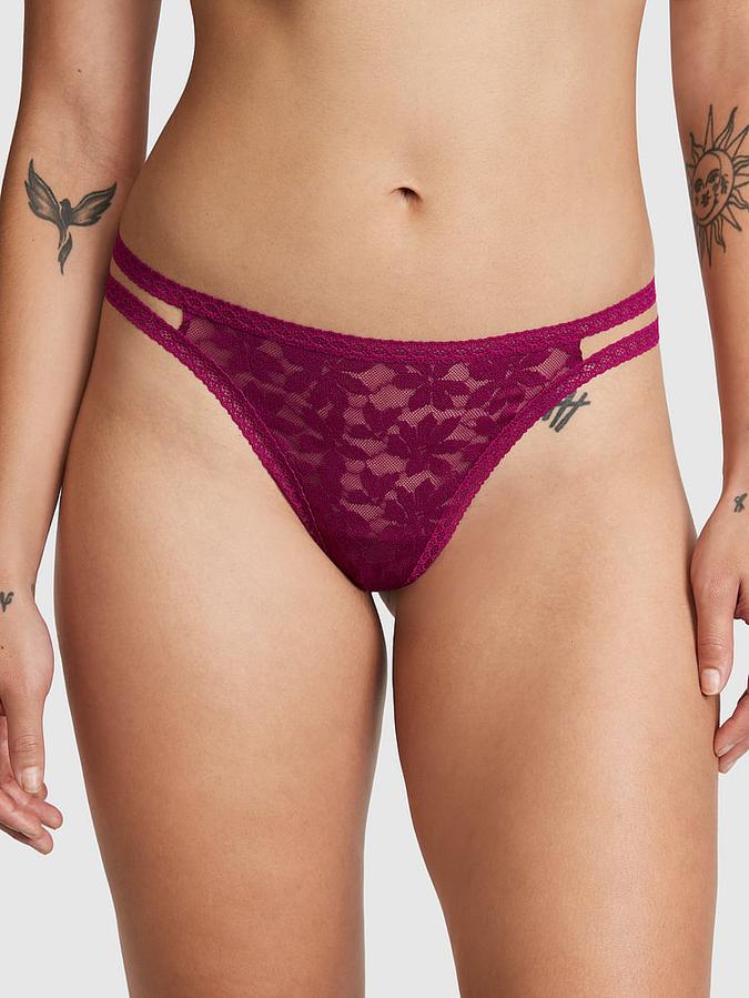 &nbsp;Lace Strappy Thong Panty