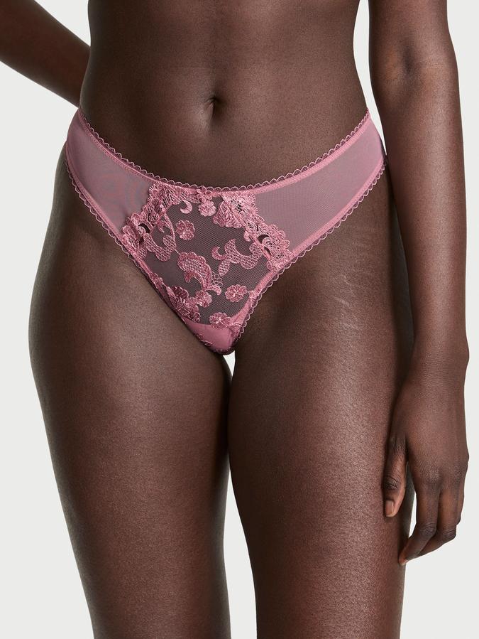 Vintage Blossom Embroidery Thong Panty