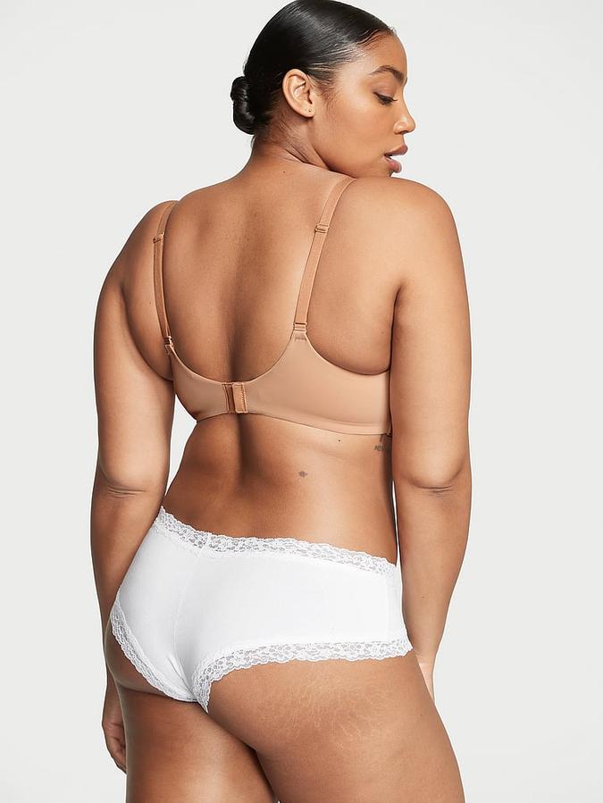 Lace-Waist Cotton Cheeky Panty