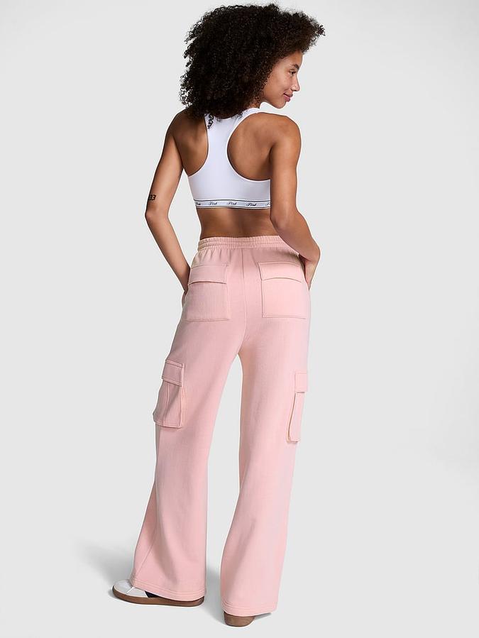 Ivy Fleece Wide-Leg Cargo Sweatpants