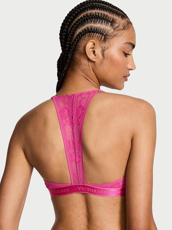 Lightly Lined Front-Close Lace-Trim Demi Bra