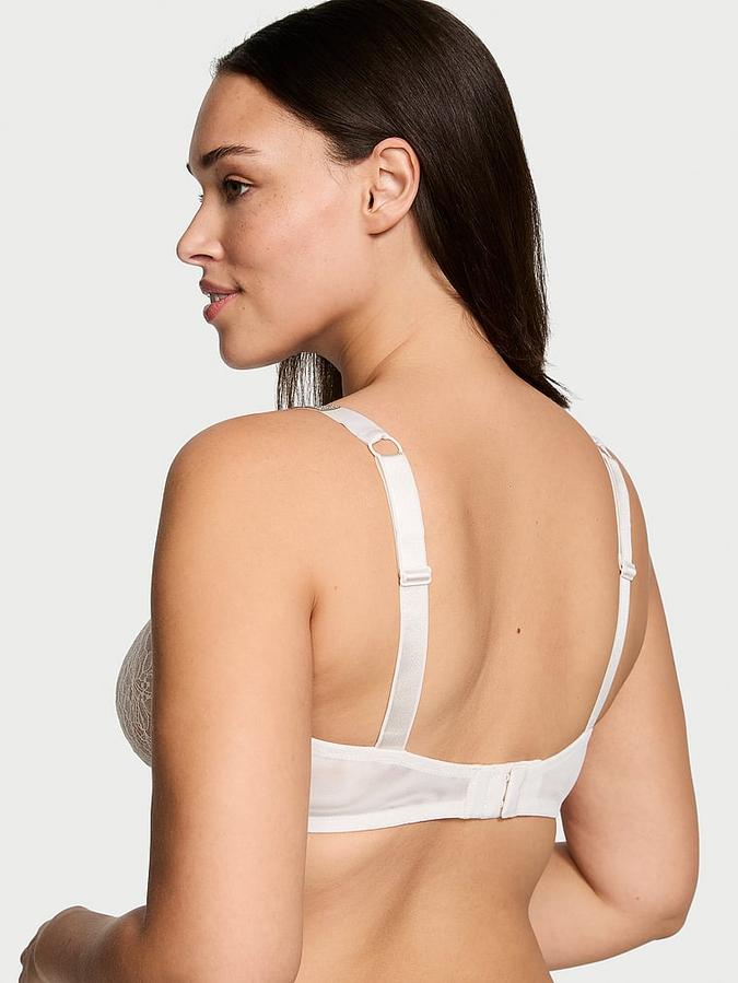 Shine Strap Unlined Low-Cut Lace Demi Bra