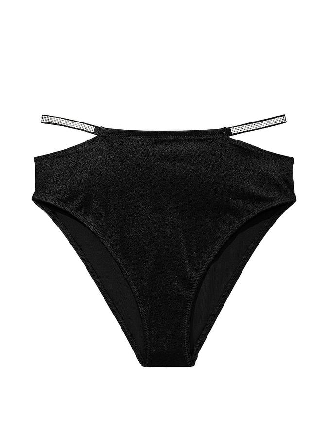 Shine Strap High-Waist Cheeky Bikini Bottom image number 2