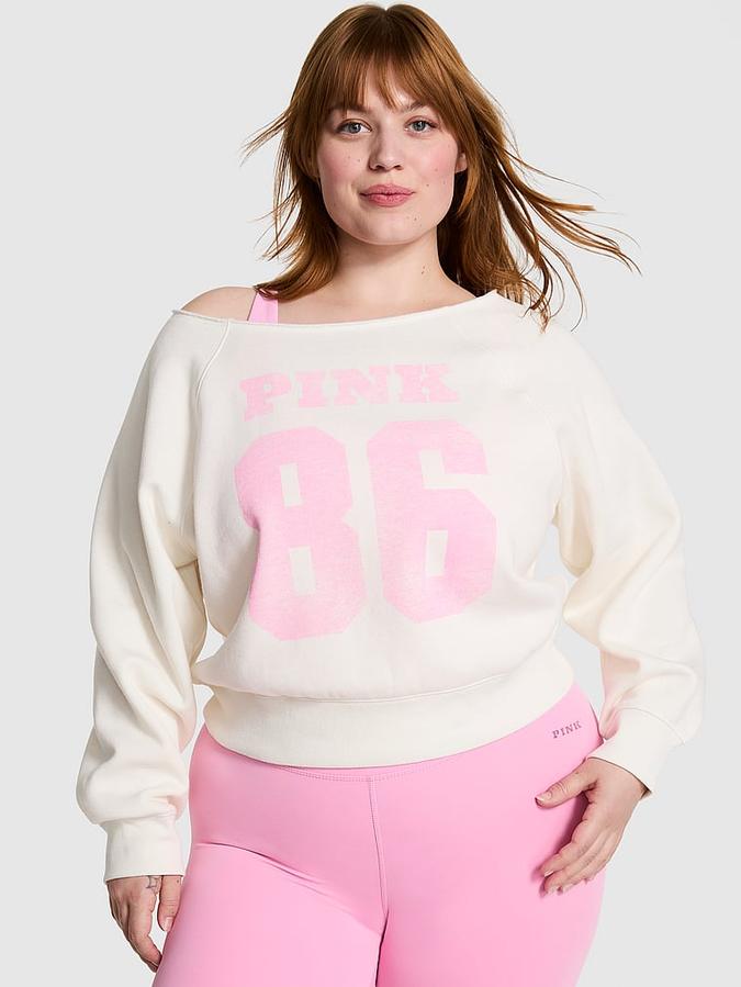 Ivy Fleece Off-The-Shoulder Sweatshirt