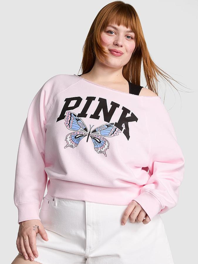 Ivy Fleece Off-The-Shoulder Sweatshirt