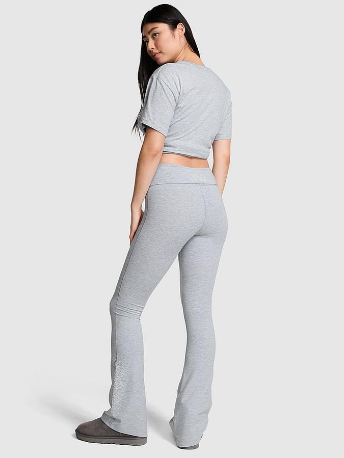 All-Day Cotton Foldover Flare Leggings