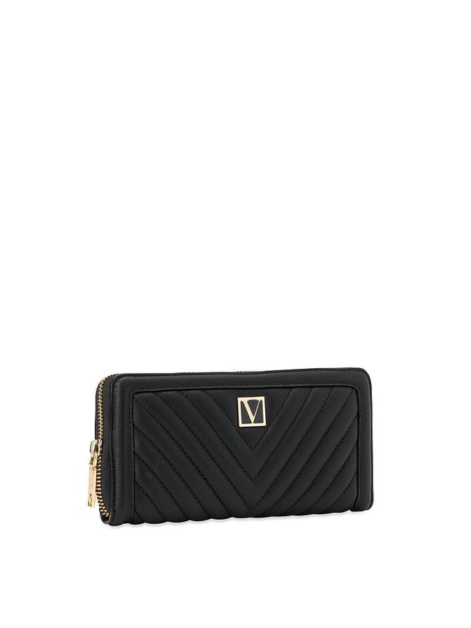 The Victoria Large Zipped Wallet Black