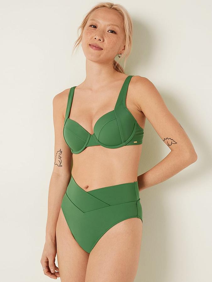 V Crossover High-Waist Bikini Bottom
