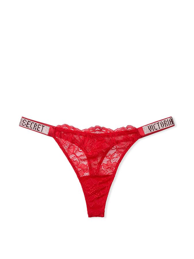 Shine Strap Lace Thong Panty image number 2