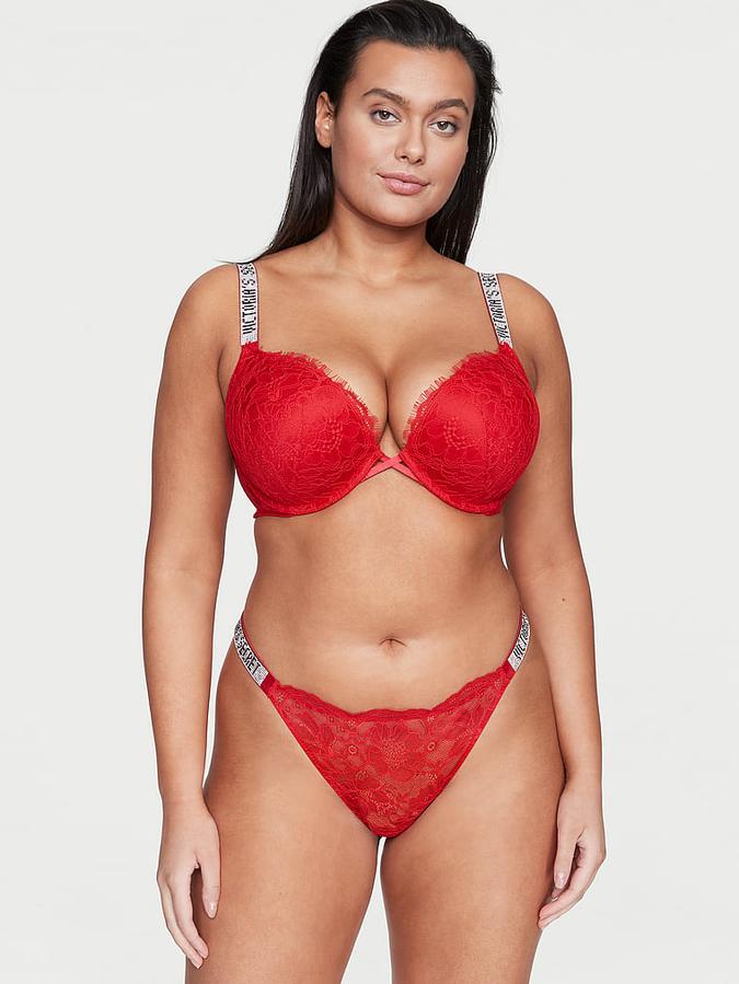 Shine Strap Lace Thong Panty