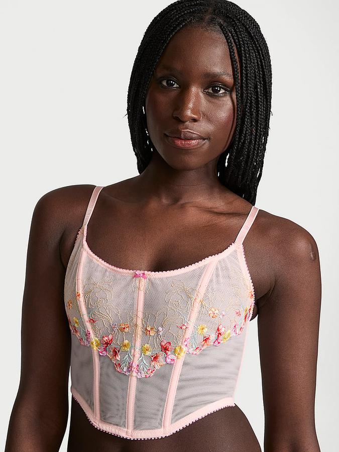 Bloom Embroidery Corset Top