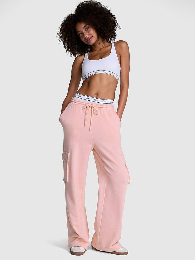 Ivy Fleece Wide-Leg Cargo Sweatpants