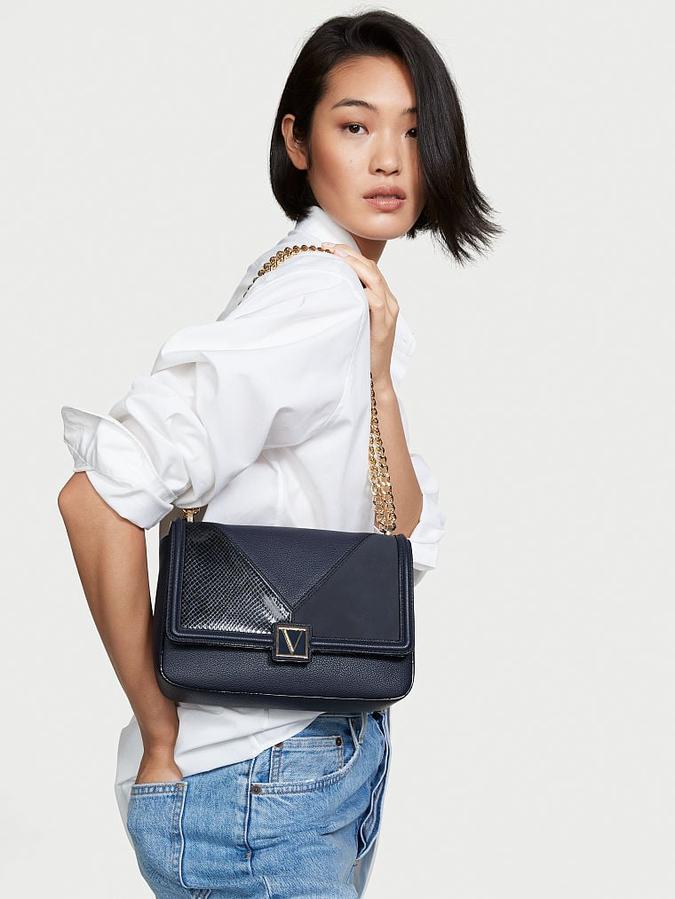 The Victoria Medium Shoulder Bag Navy image number 2
