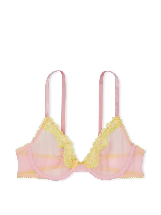 Fun & Flirty Lace-Trim Unlined Demi Bra image number 2