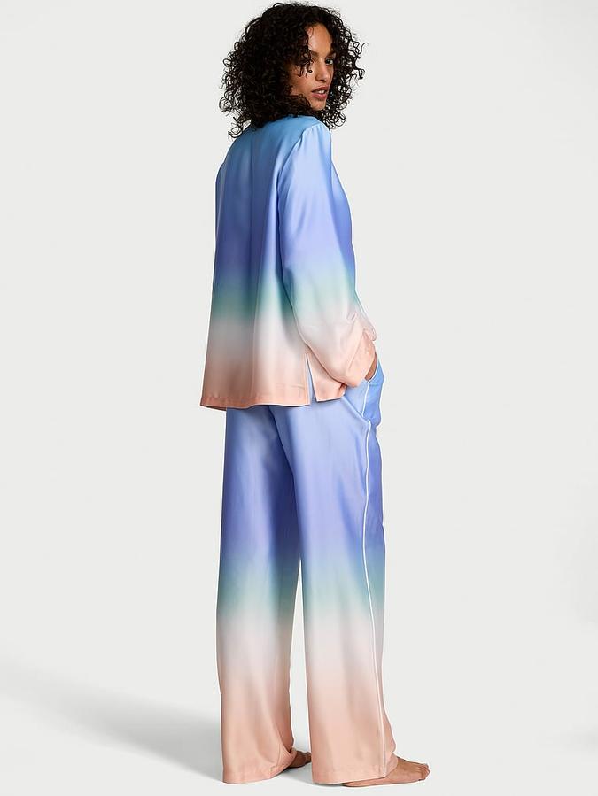 Glazed Satin Ombr&eacute; Long Pajama Set