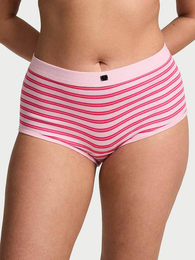 Cotton Rib Logo Hardware Boyshort Panty