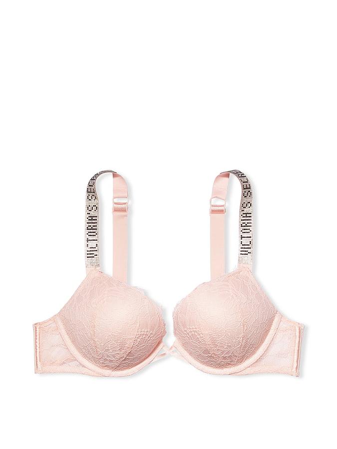 Bombshell Add-2-Cups Lace Shine Strap Push-Up Bra image number 2