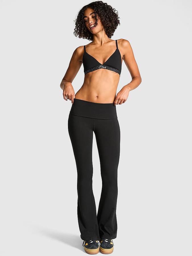 All-Day Cotton Foldover Flare Leggings