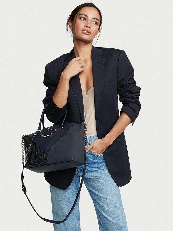The Victoria Slouchy Satchel Navy image number 2