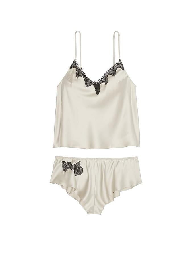 Satin Rose Lace-Trim Cami & Flutter Short Set image number 2