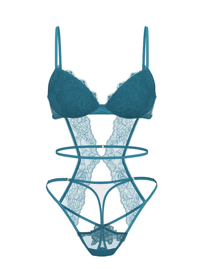 Rose Lace Lightly Lined Strappy Teddy image number 2