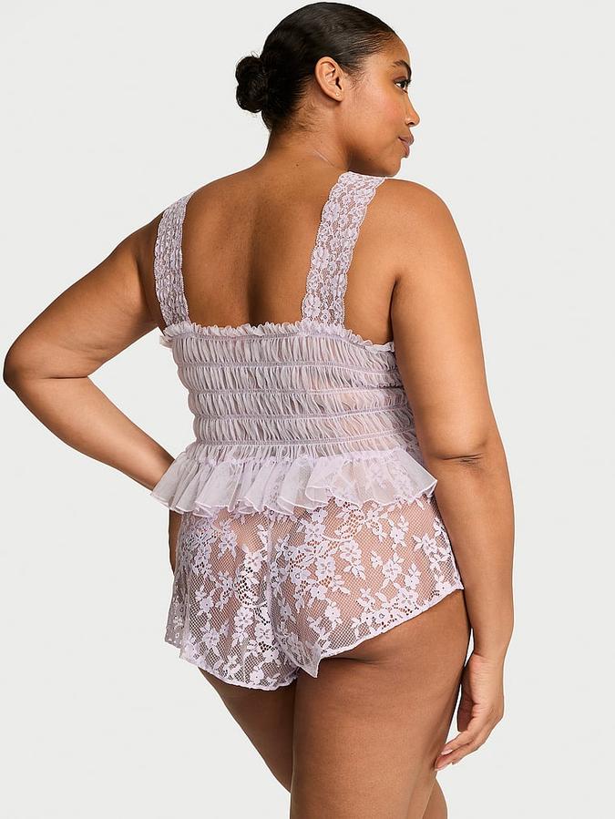 Dare to Dream Lace Sheer Cami & Flutter Short Set