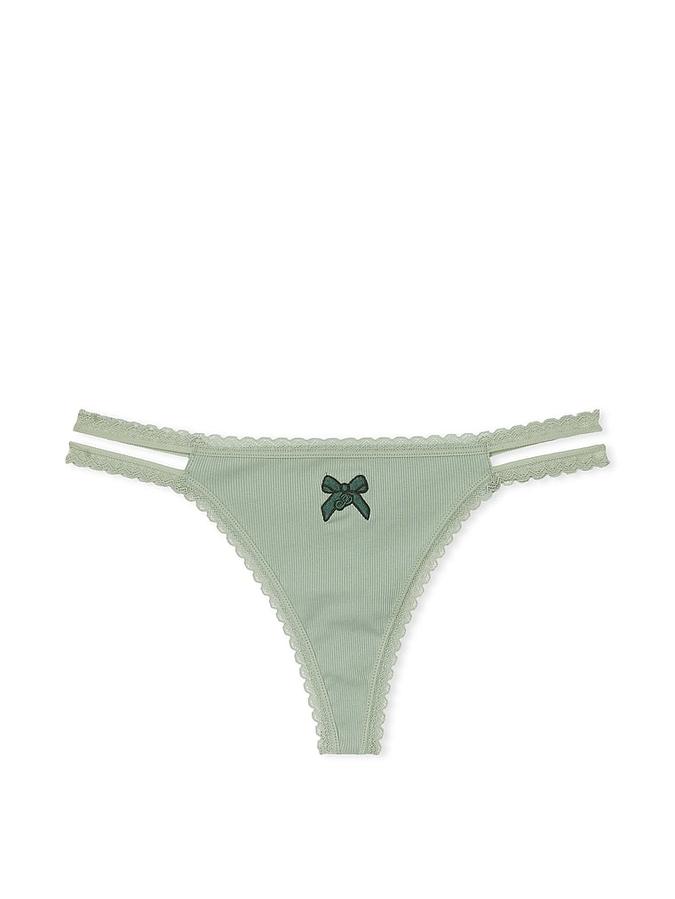 Wink Lace-Trim Strappy Thong Panty
