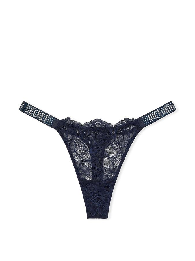 Shine Strap Lace Thong Panty