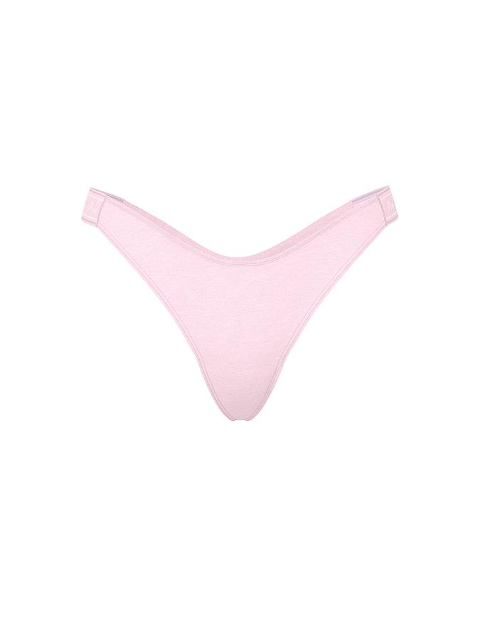 Logo Cotton Shine High-Leg Thong Panty