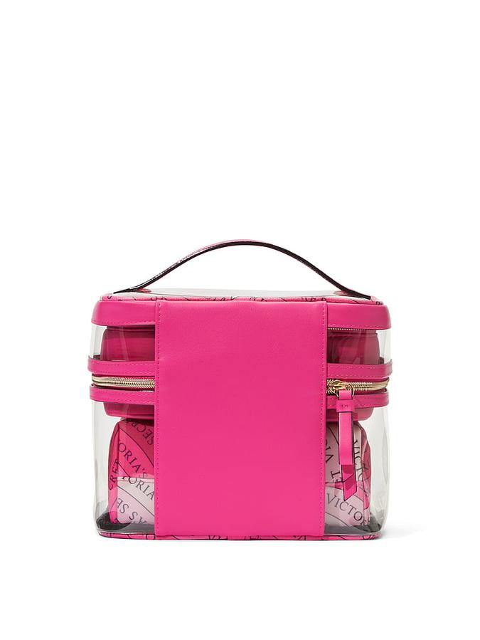 The Victoria 4-Piece Makeup Bag Hot Pink