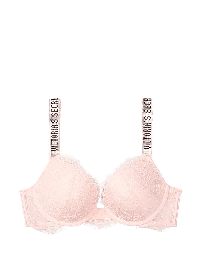 Lace Shine Strap Push-Up Bra image number 2