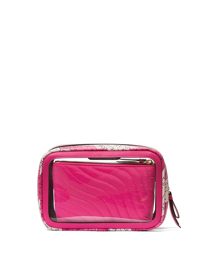 The Victoria 3-Piece Makeup Bag Hot Pink