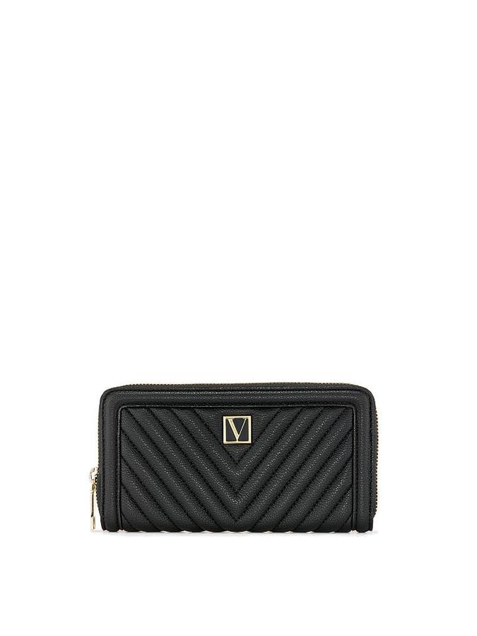 The Victoria Large Zipped Wallet Black image number 4