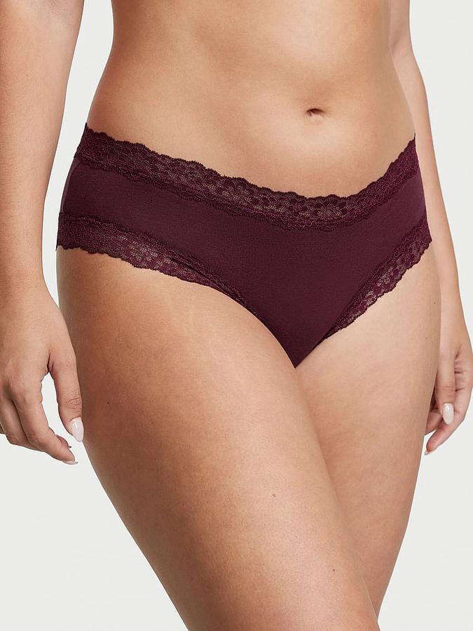 Lace-Waist Cotton Cheeky Panty