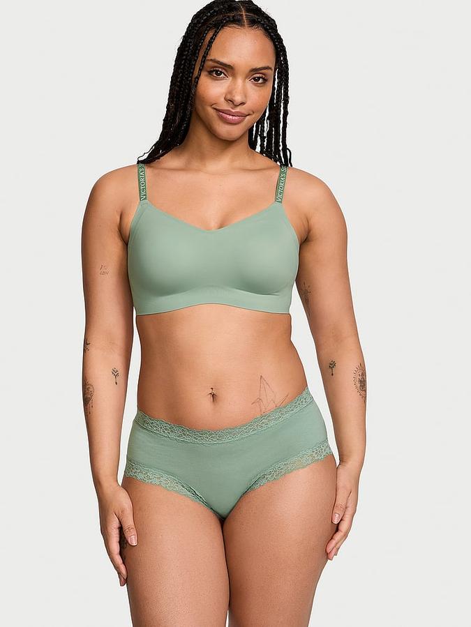 Lace-Waist Cotton Cheeky Panty image number 3