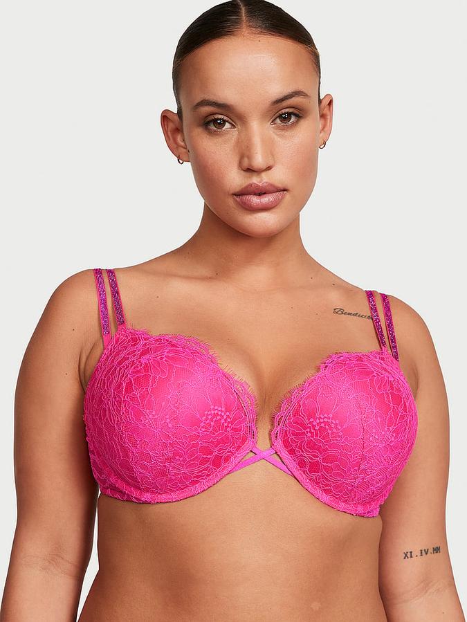 Bombshell Add-2-Cups Shine Strap Lace Push-Up Bra