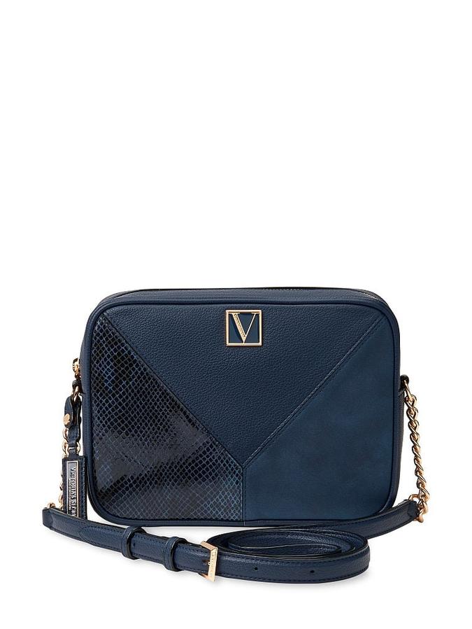 The Victoria Top Zip Crossbody Navy