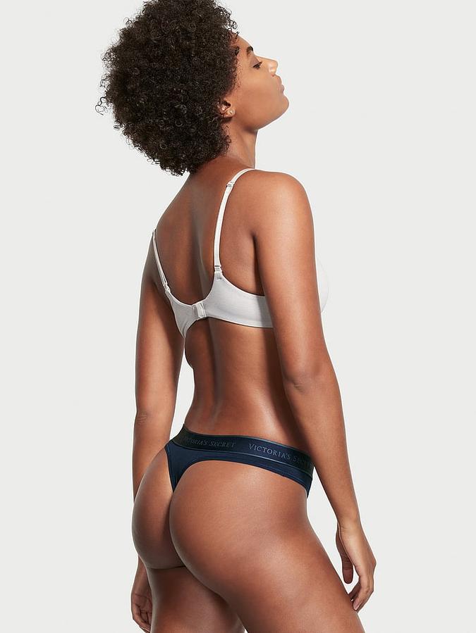 Logo Cotton Thong Panty