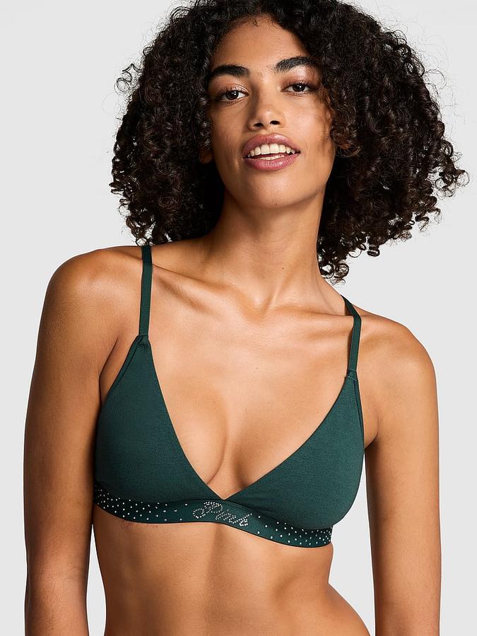 Logo Cotton Shine Triangle Bralette