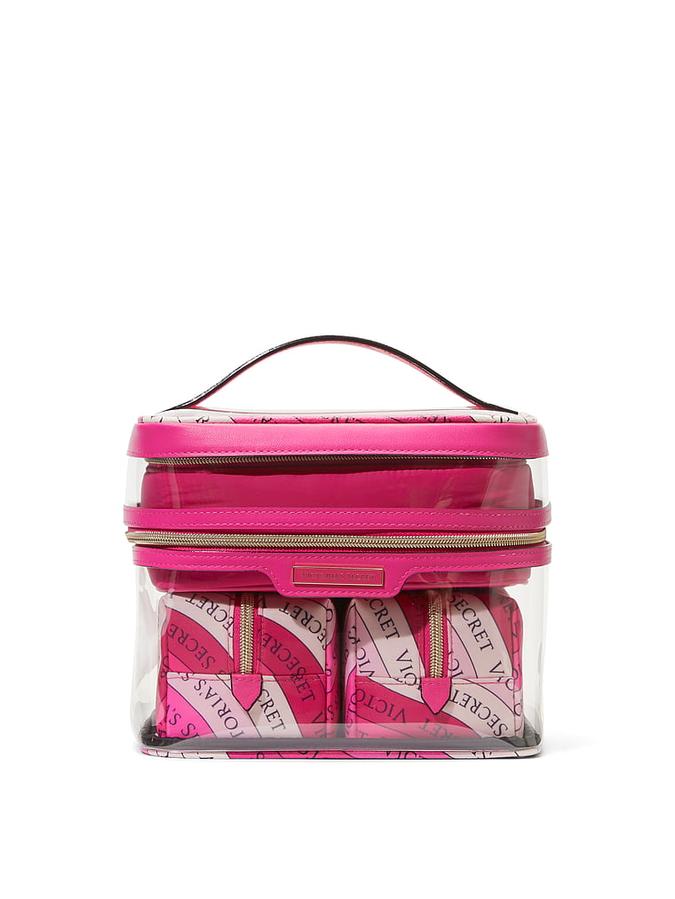 The Victoria 4-Piece Makeup Bag Hot Pink