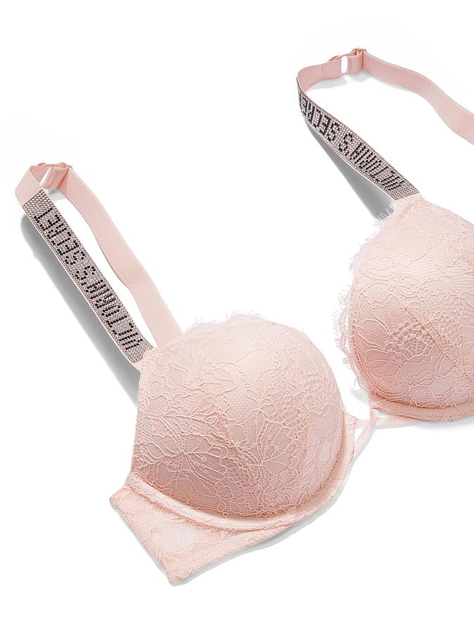 Bombshell Add-2-Cups Lace Shine Strap Push-Up Bra image number 3