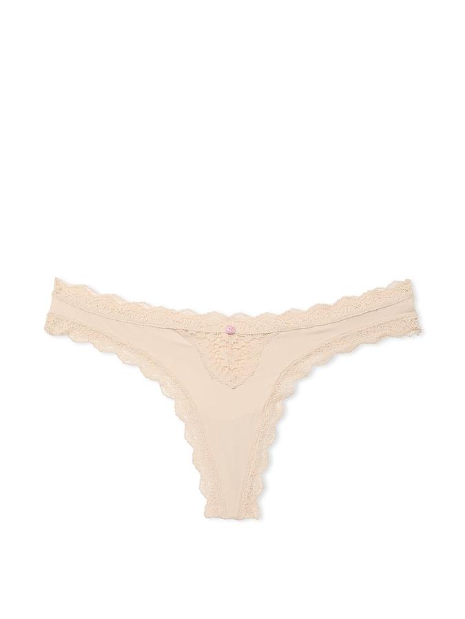 Lace-Trim Thong Panty