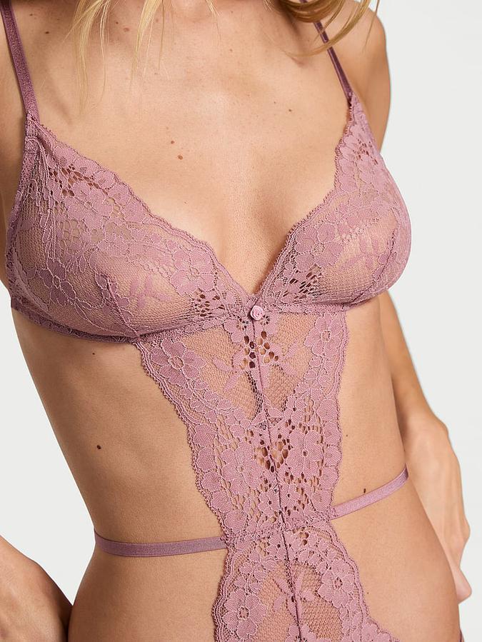Dare to Dream Lace Strappy Triangle Teddy image number 2