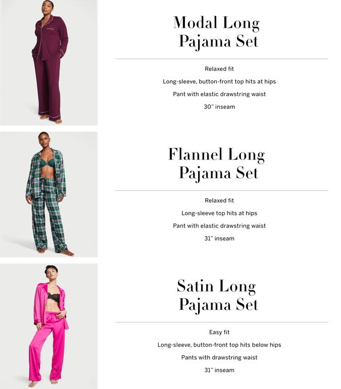 Glazed Satin Long Pajama Set image number 3