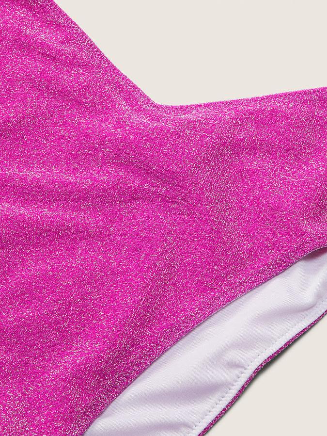 Shimmer High Waist Cheeky Bikini Bottom image number 3