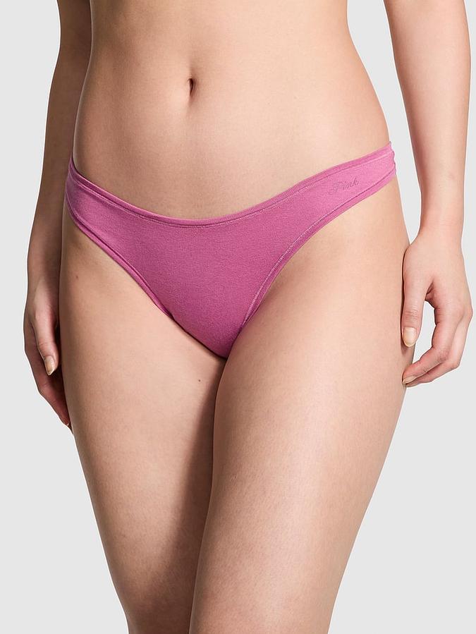 Cotton High-Leg Thong Panty
