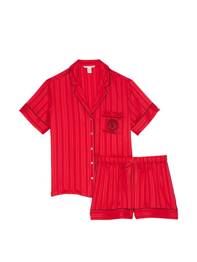 Glazed Satin Short Pajama Set image number 2