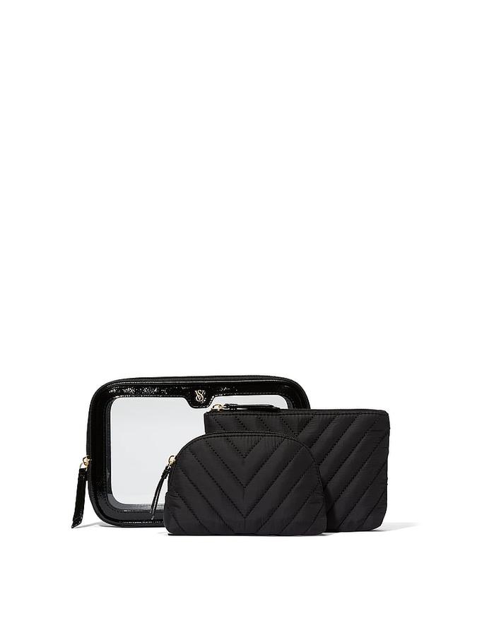 The Victoria 3-Piece Makeup Bag black